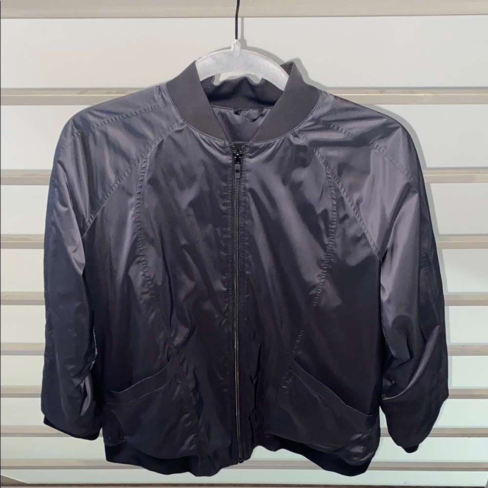 Lululemon Athletica Black Bomber Jacket with Mock Neck